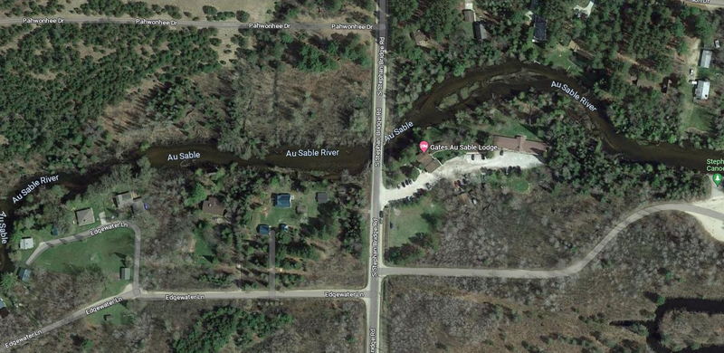 Gates Au Sable Lodge (Canoe Inn) - Aerial Map (newer photo)